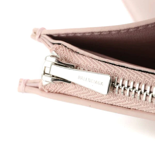 NEW Balenciaga Pink Printed Logo Leather Long Wallet Clutch Bag Card Case — view 4