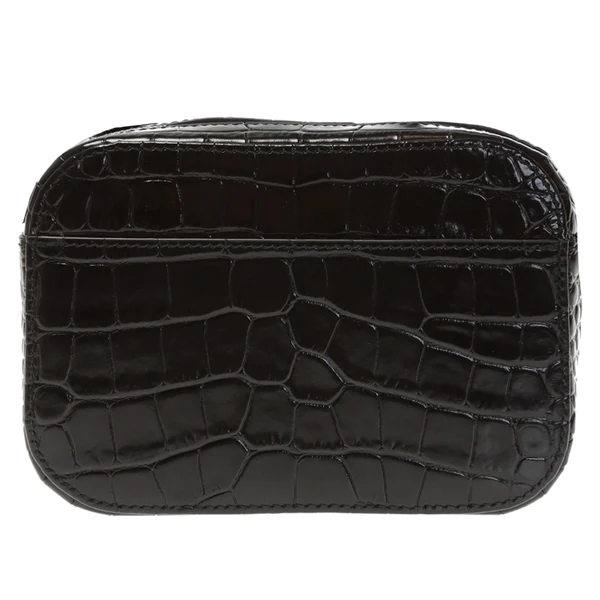 NEW Balenciaga Black Everyday XS Crocodile Skin Embossed Leather Shoulder Bag — view 2
