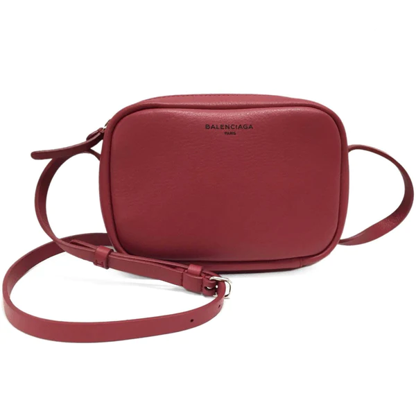 NEW Balenciaga Women's Red Leather XS Everyday Crossbody Shoulder Camera Bag — view 3