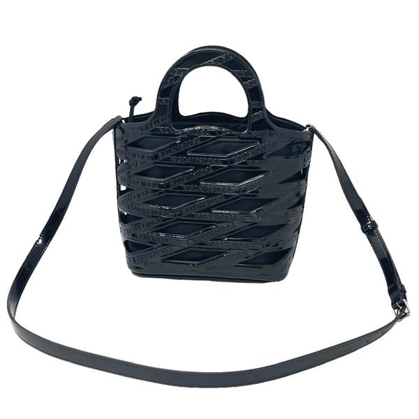 NEW Balenciaga Black Small Neo Basket Embossed Logo Leather Handbag Satchel Crossbody Bag — view 3