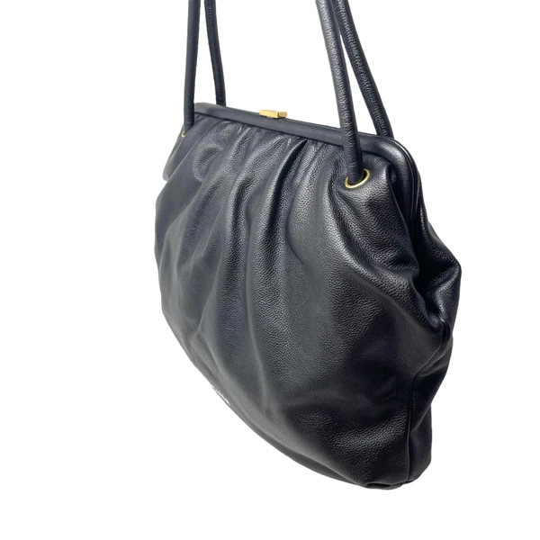 NEW Balenciaga Black Printed Logo Leather Shoulder Bag — view 2