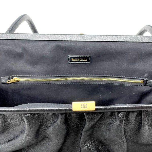 NEW Balenciaga Black Printed Logo Leather Shoulder Bag — view 5
