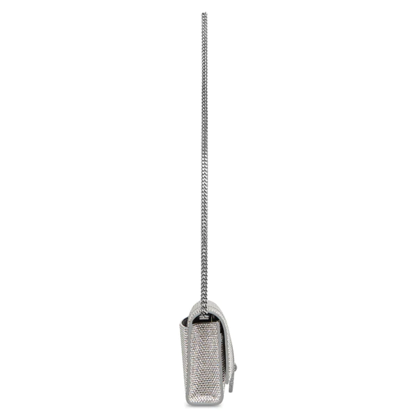 NEW Balenciaga Silver Hourglass Suede Leather Rhinestone Crossbody Shoulder Bag — view 3