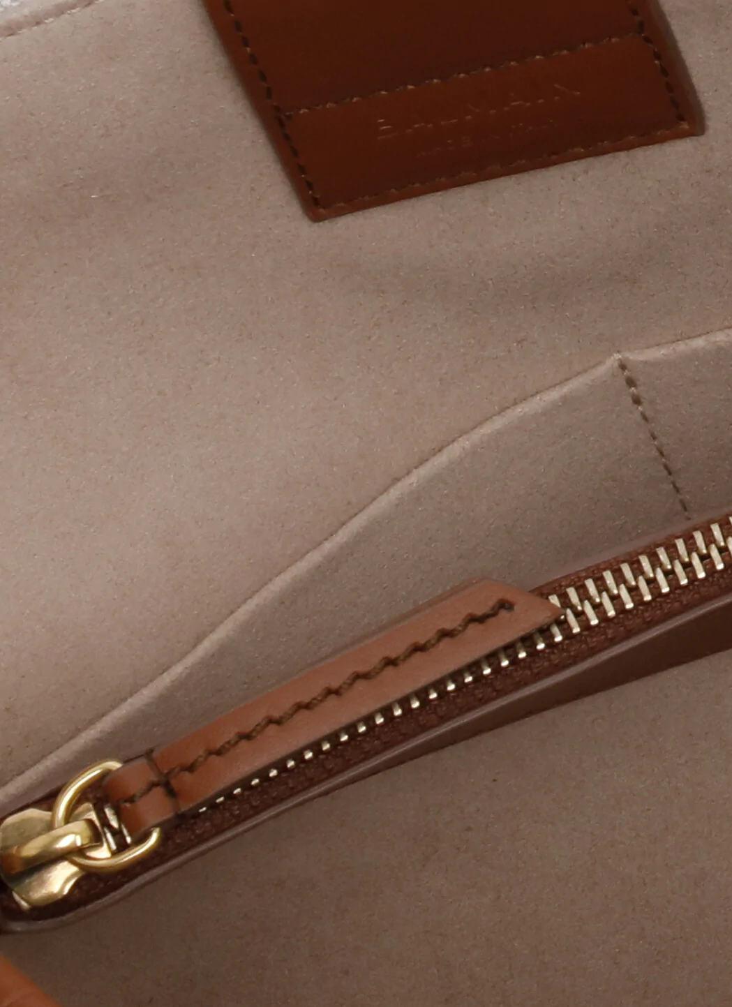 Beige and brown Balmain canvas and leather hand bag for woman — view 5