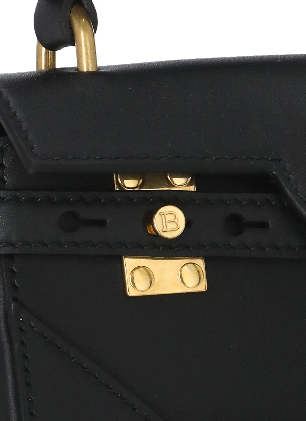 Black Balmain leather hand bag for woman — view 4