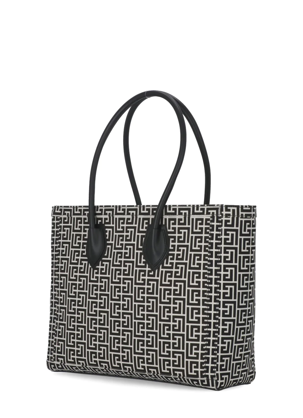 Black & White Balmain Cotton & Leather Bag — view 2