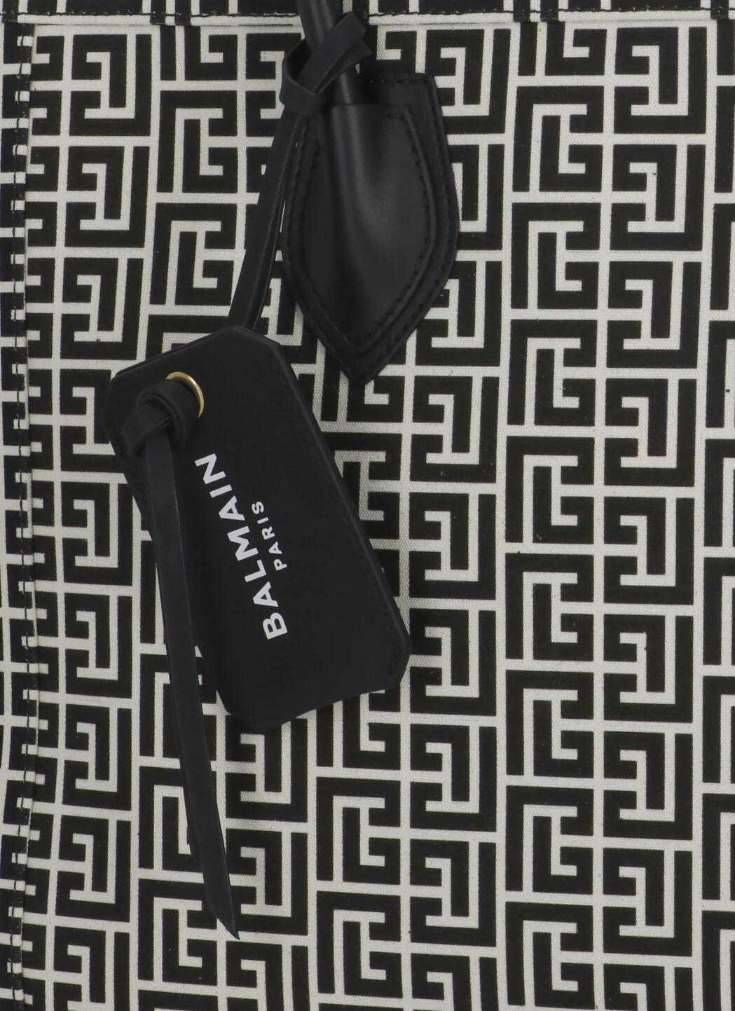 Black & White Balmain Cotton & Leather Bag — view 4