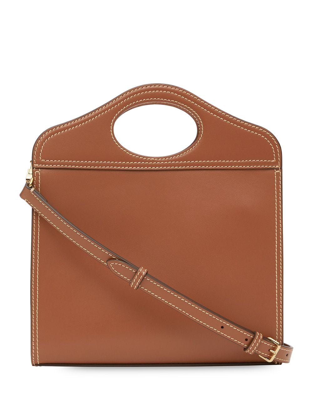 Burberry Mini Topstitch Detail Leather Pocket Bag — view 2