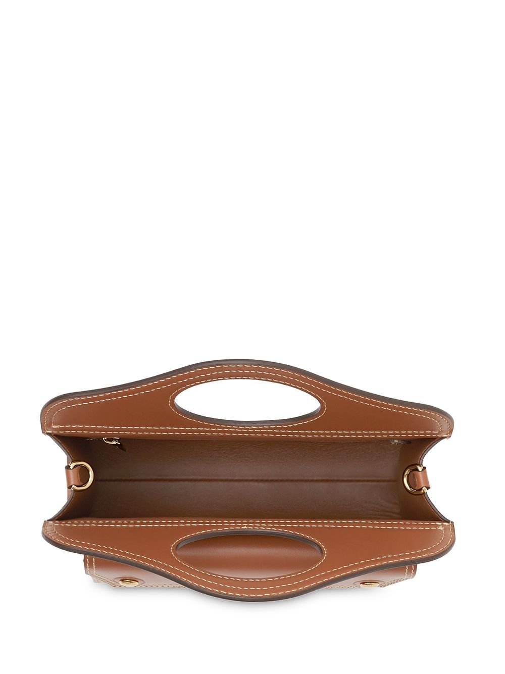 Burberry Mini Topstitch Detail Leather Pocket Bag — view 3