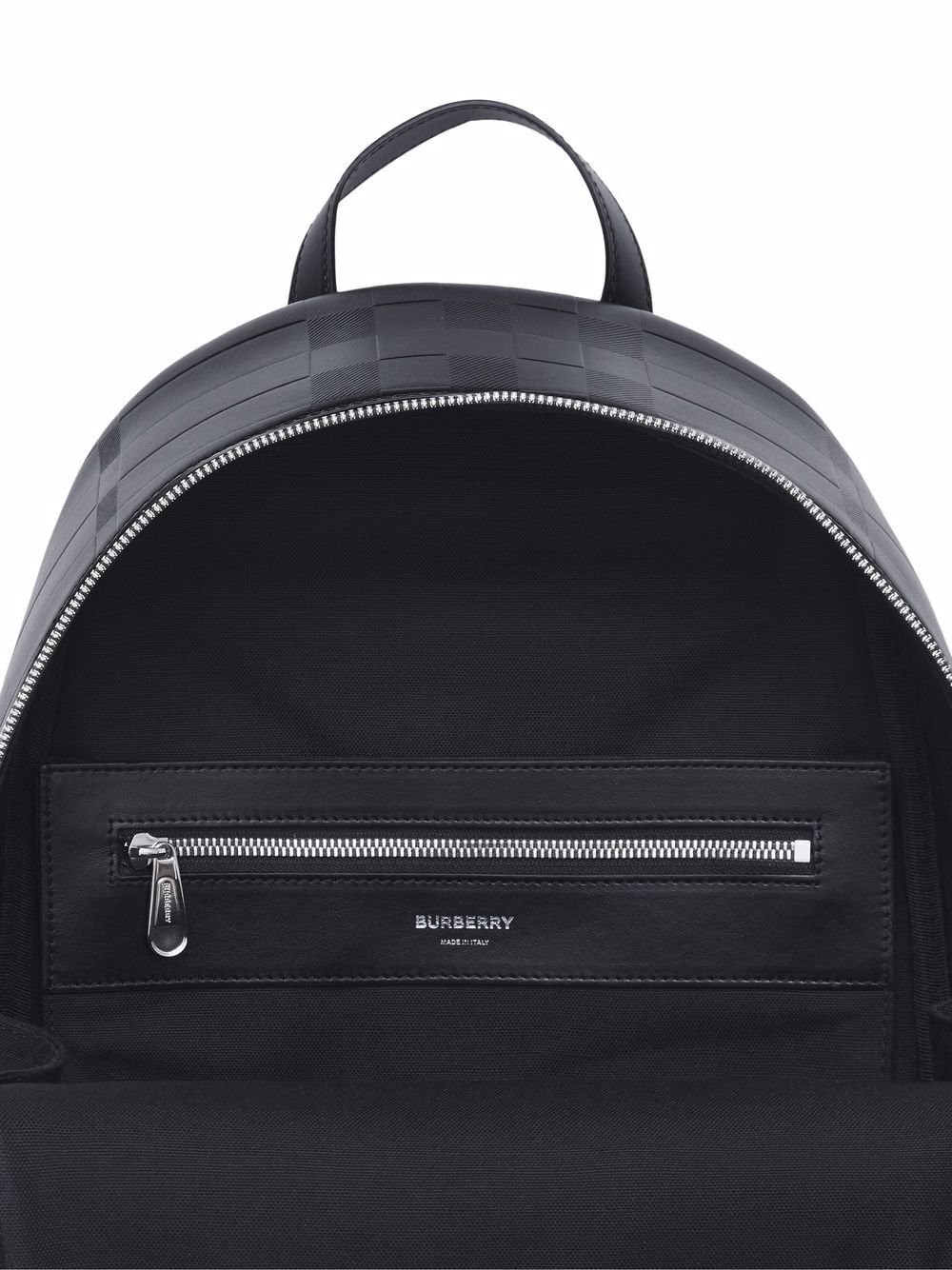 Burberry embossed-check leather backpack — view 3