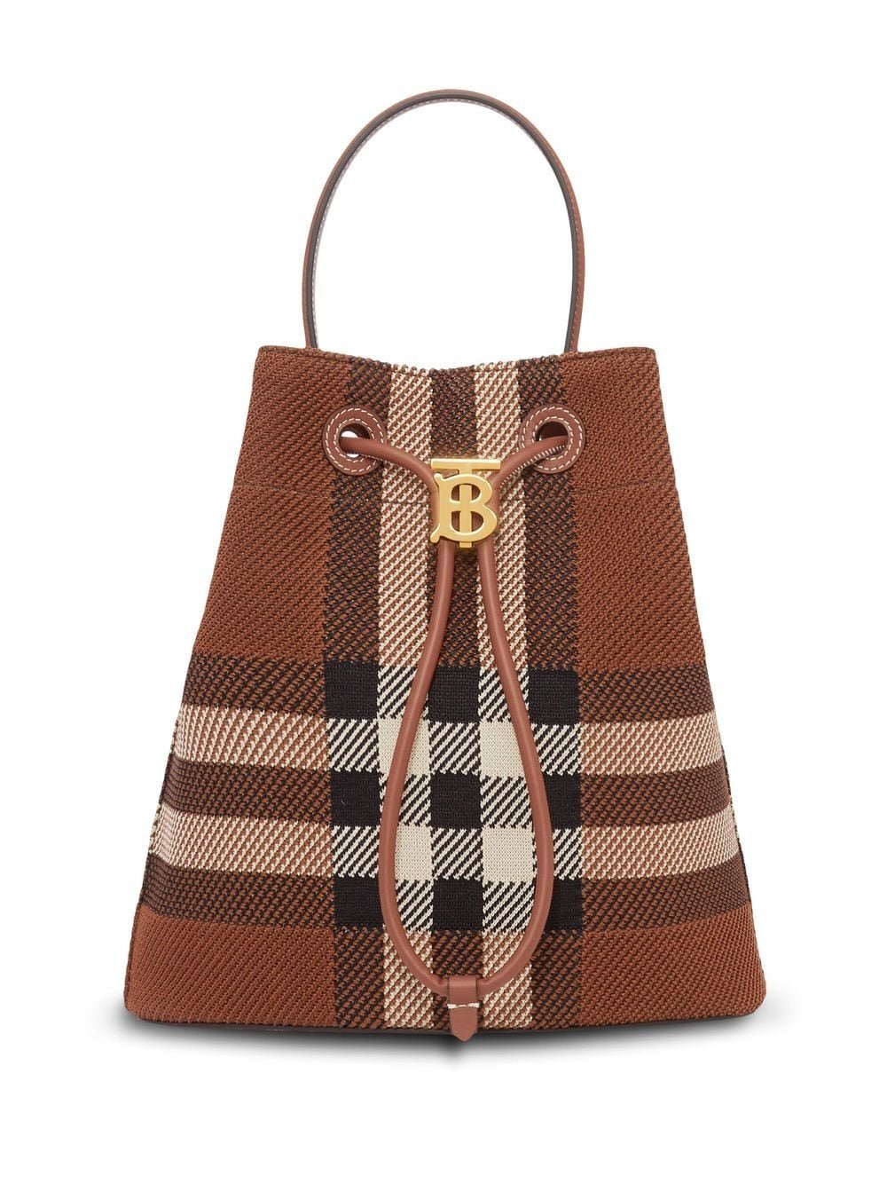 Burberry TB checked knitted bucket bag
