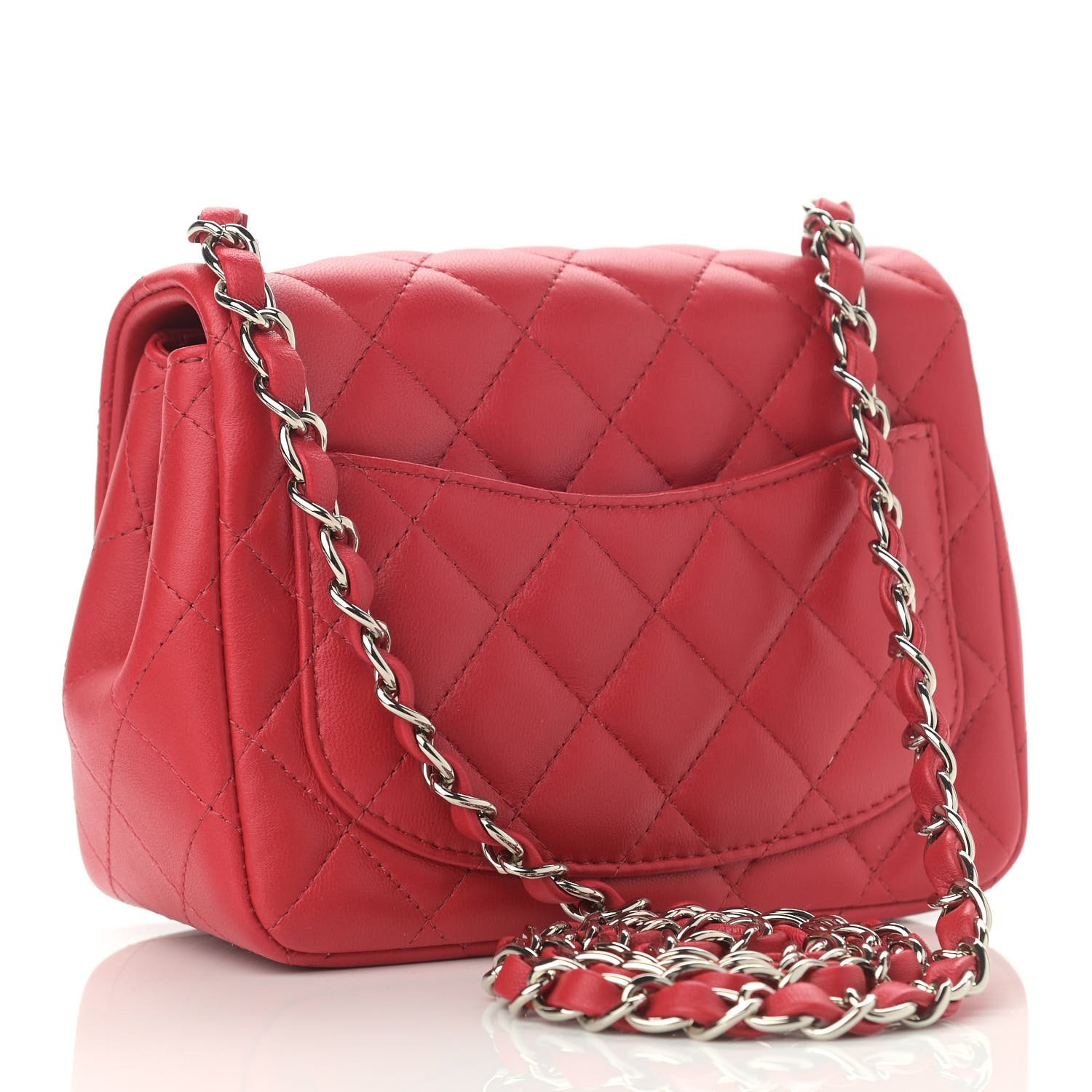 Chanel Lambskin Quilted Mini Square Flap Red — view 2