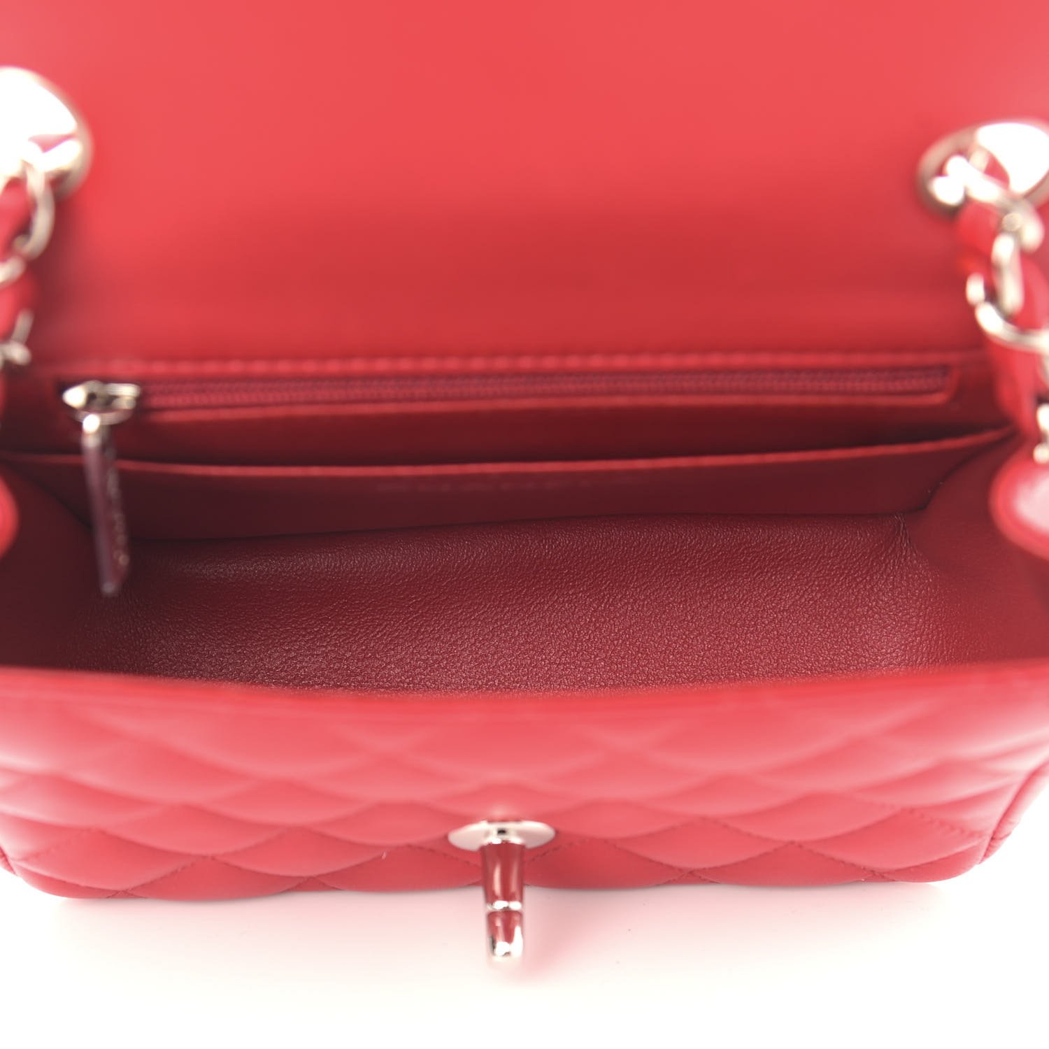 Chanel Lambskin Quilted Mini Square Flap Red — view 4
