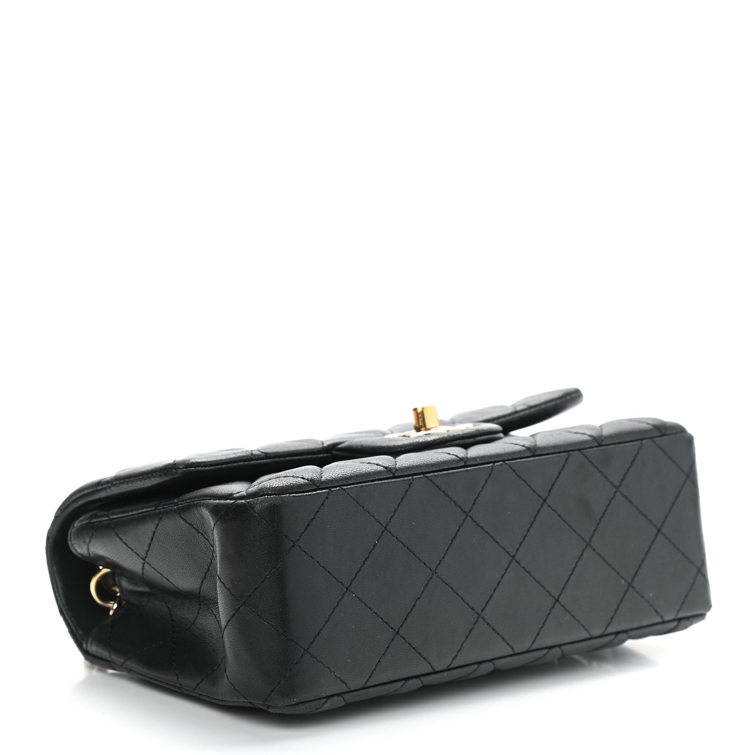 Chanel Lambskin Quilted Mini Rectangular Flap Black — view 2