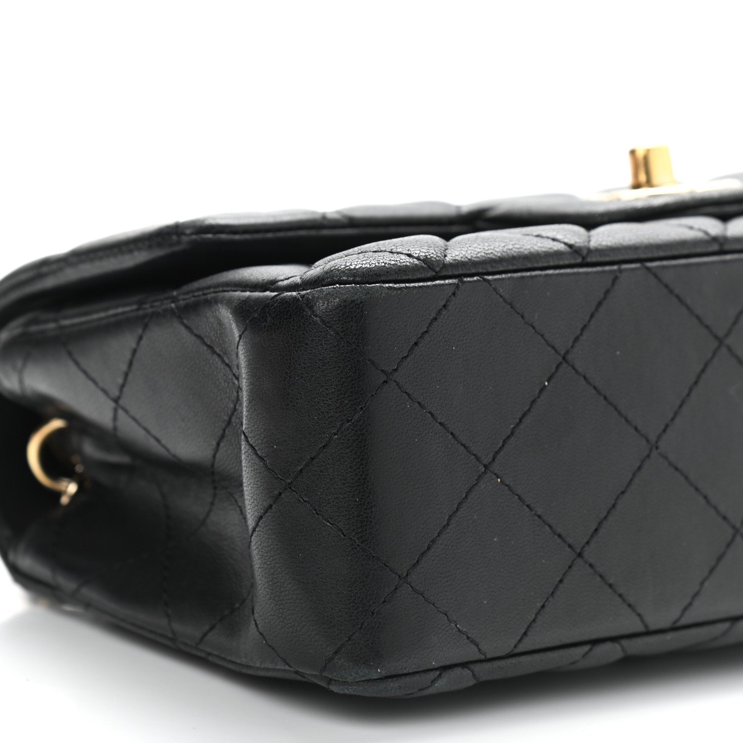 Chanel Lambskin Quilted Mini Rectangular Flap Black — view 3