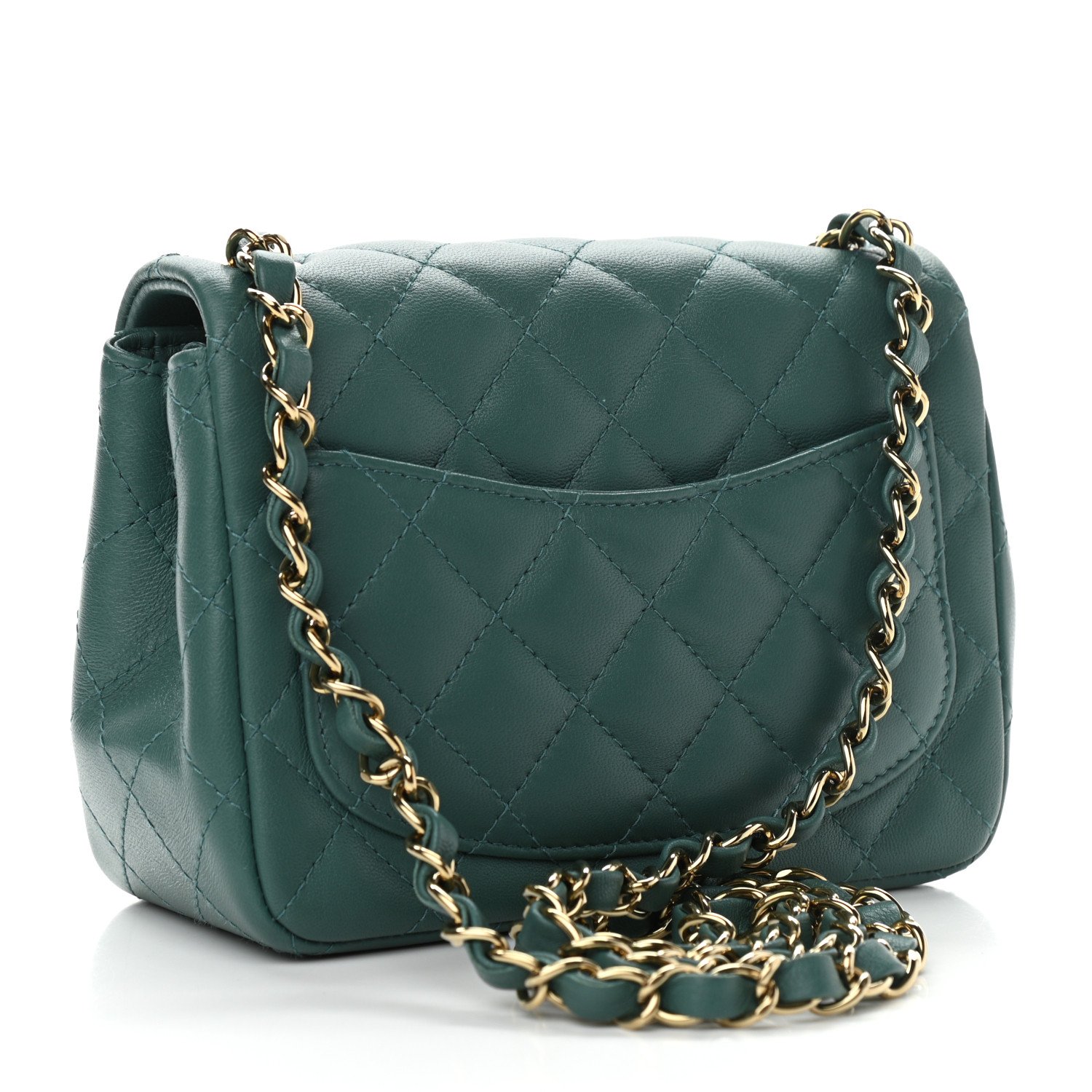Chanel Lambskin Quilted Mini Square Flap Green — view 2