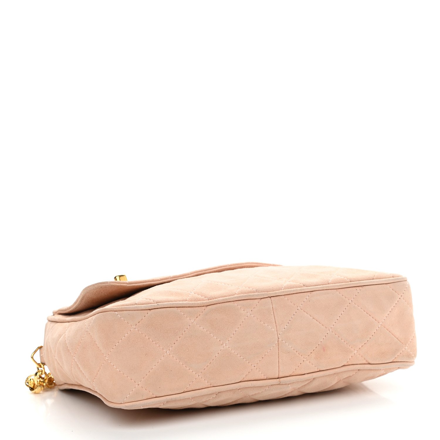Chanel Suede Quilted CC Tassel Camera Case Pink — view 3