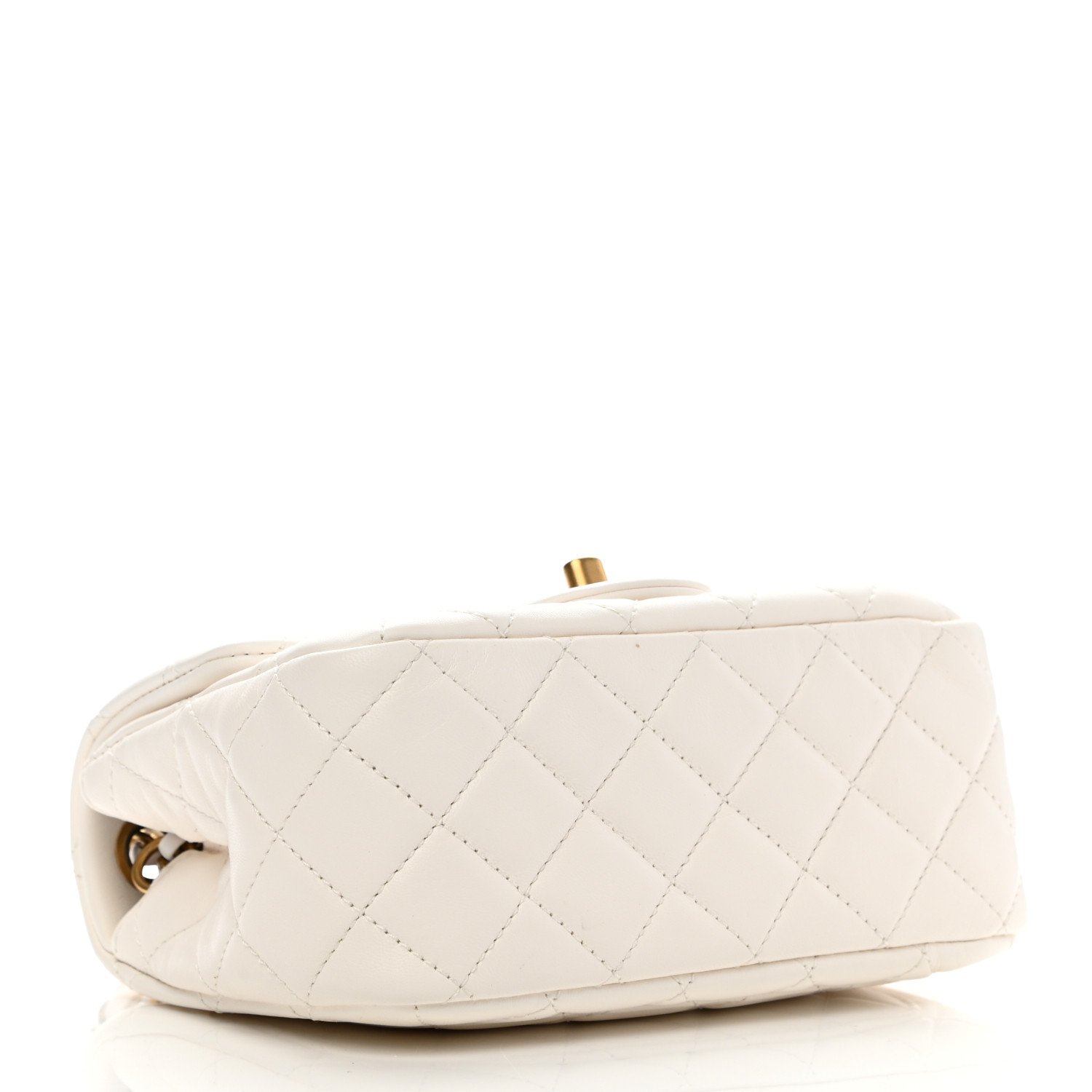 Chanel Lambskin Quilted CC Pearl Crush Mini Flap White — view 3