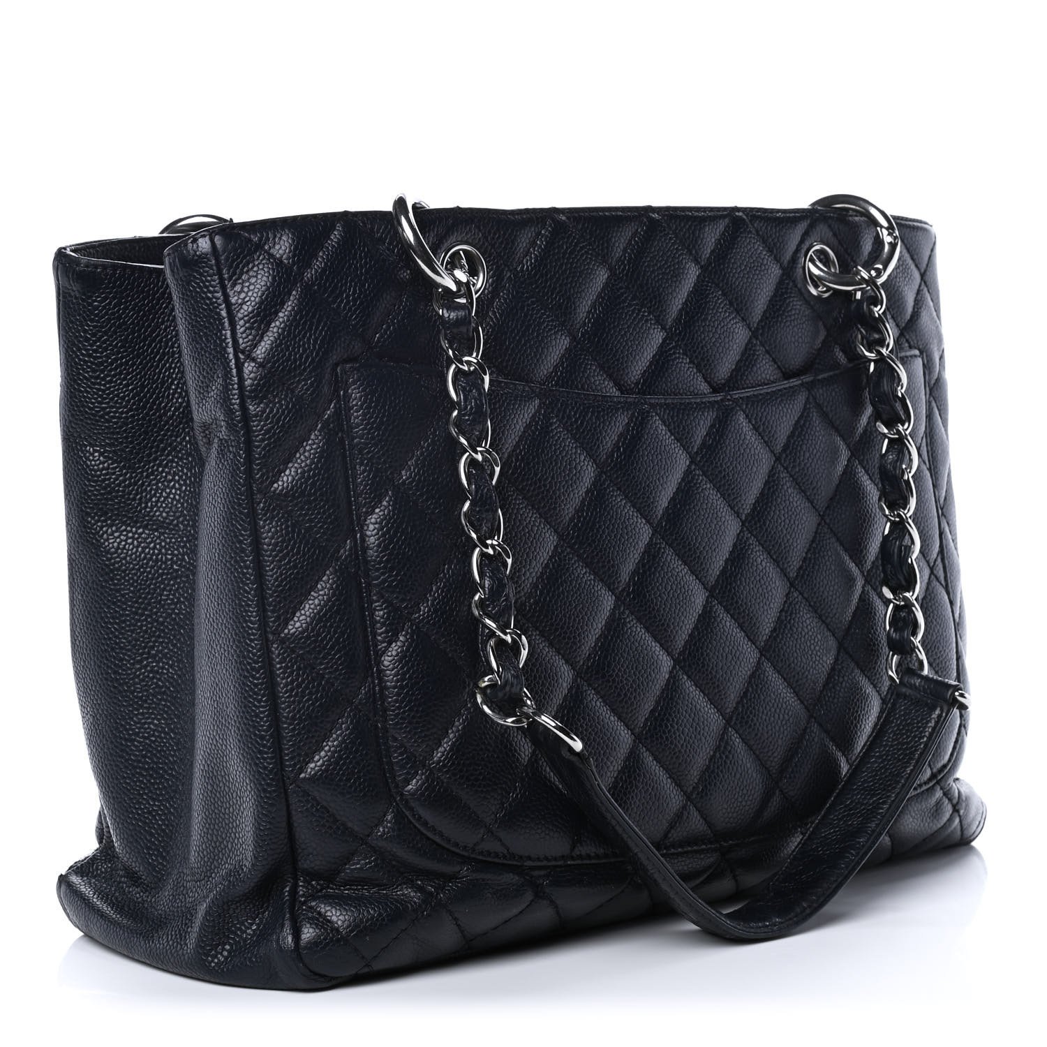 Chanel Caviar Quilted Grand Shopping Tote GST Navy Blue — view 2