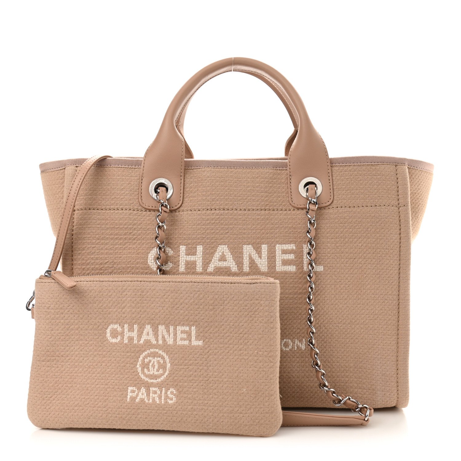 Chanel Mixed Fibers Small Deauville Tote Beige — view 2
