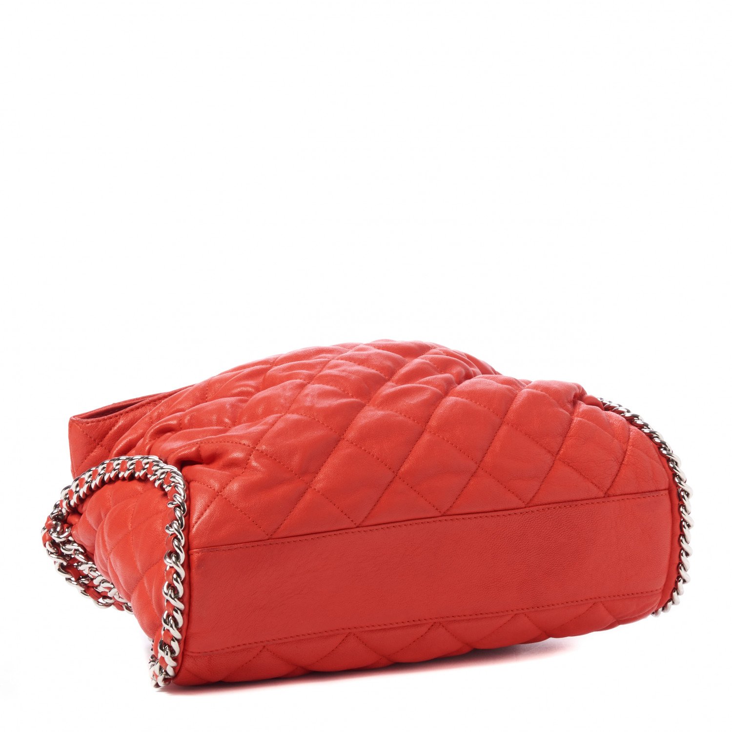 Chanel Washed Lambskin Chain Around Hobo Red — view 3