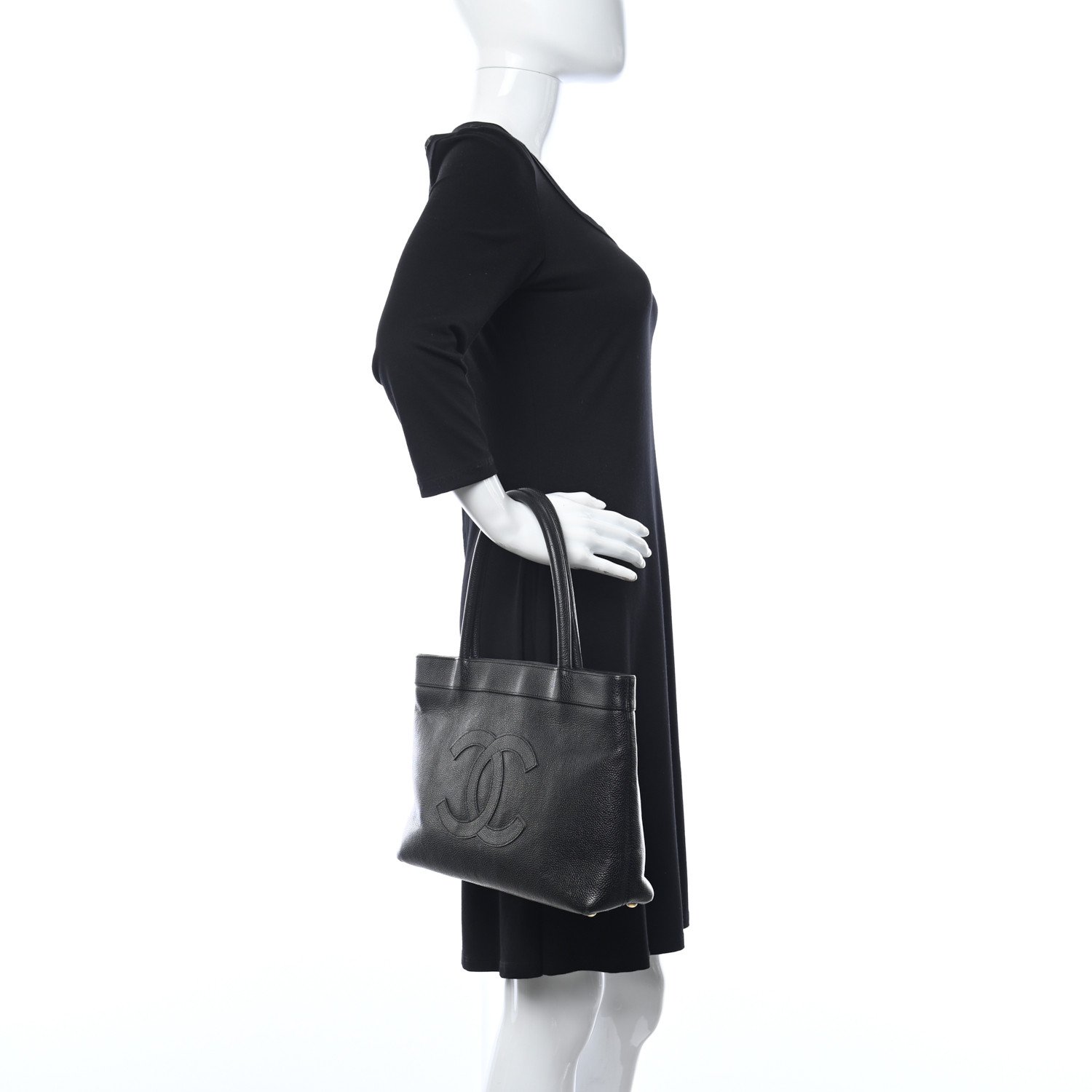 Chanel Caviar CC Timeless Tote Black — view 2