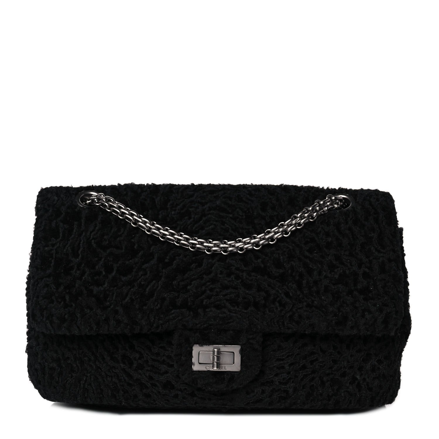 Chanel Persian Lamb Fur 2.55 Reissue 227 Flap Bag Black — view 2