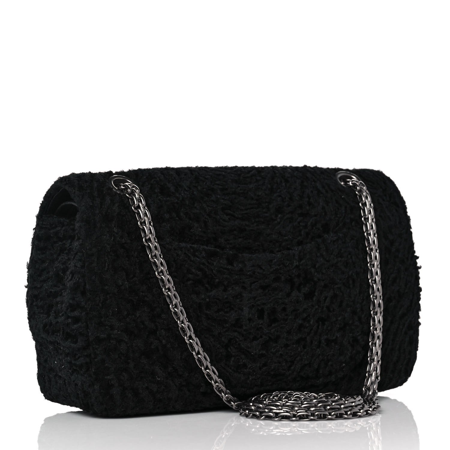Chanel Persian Lamb Fur 2.55 Reissue 227 Flap Bag Black — view 3