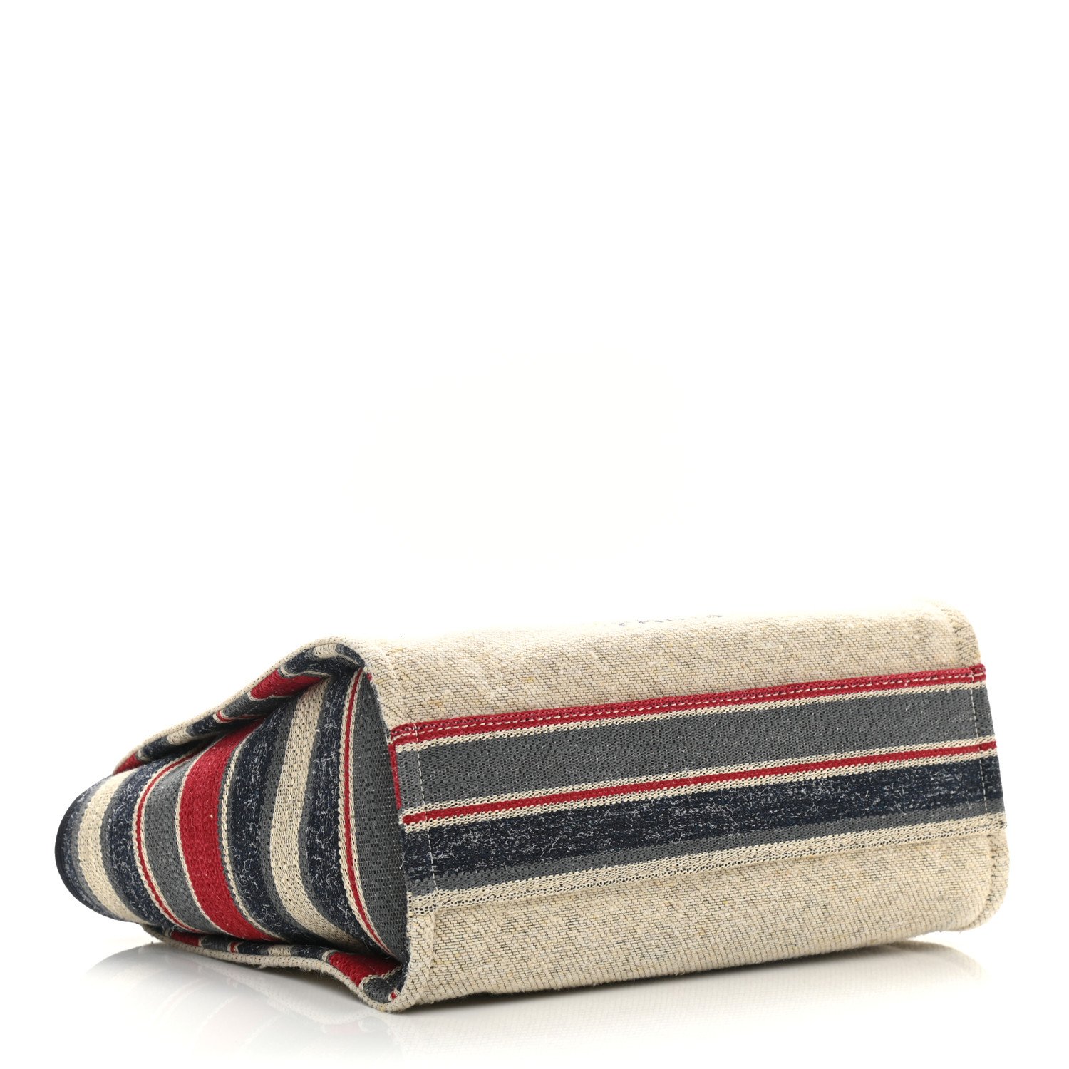 Chanel Striped Canvas Small Deauville Tote Beige — view 4