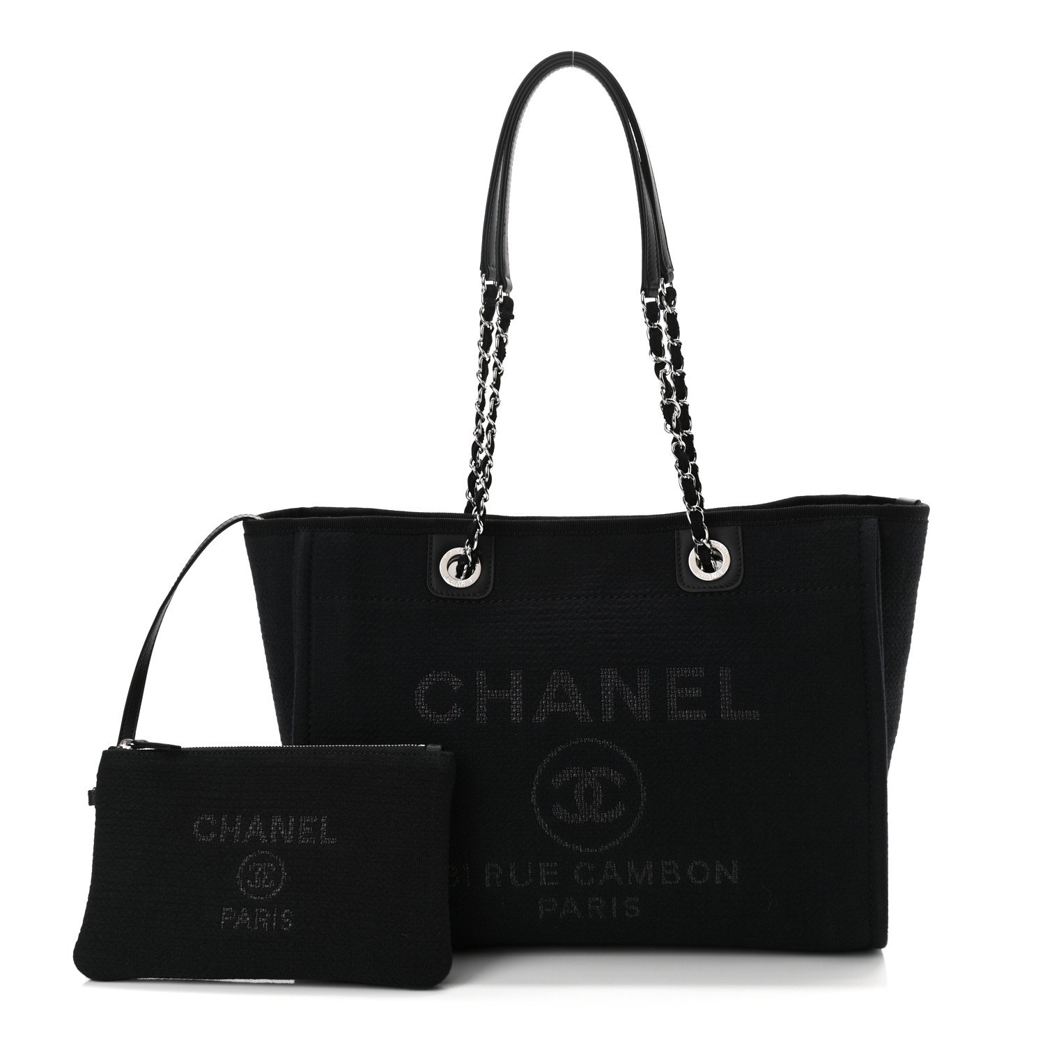 Chanel Mixed Fibers Small Deauville Tote Black — view 2