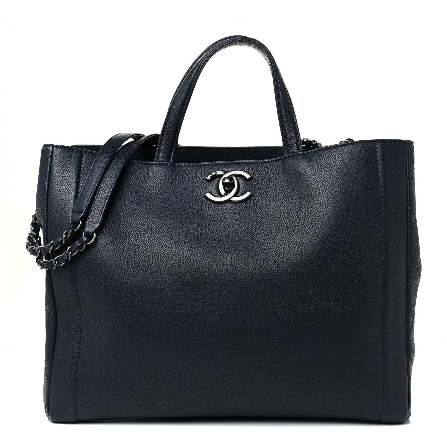 Chanel Caviar Large Shopping Tote Navy — view 1