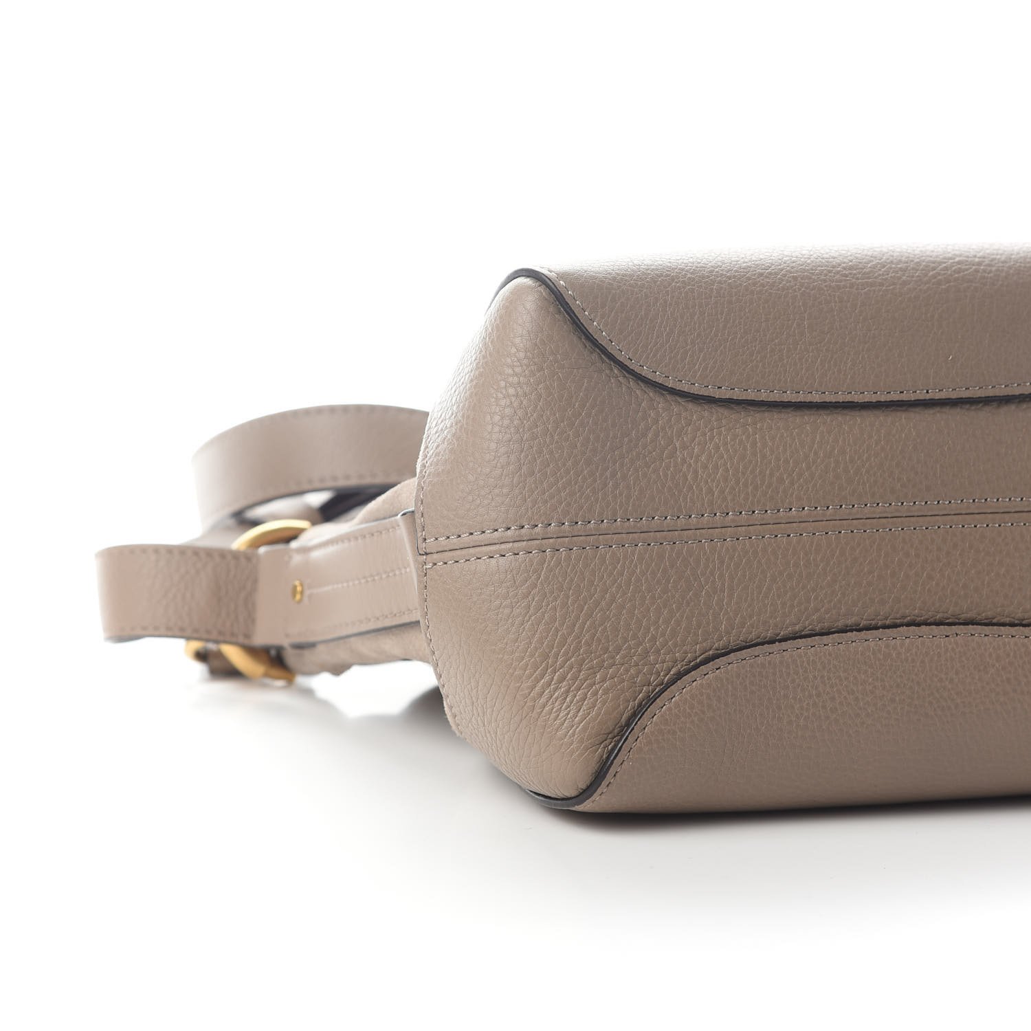 Chloe Suede Calfskin Small Owen Bucket Bag Motty Grey — view 3