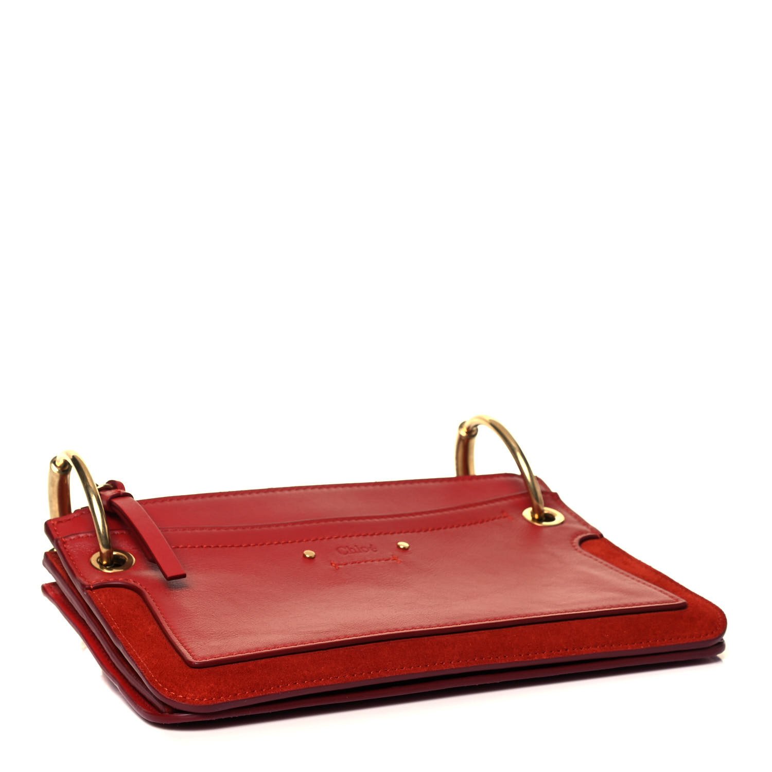 Chloe Calfskin Suede Small Roy Bag Earthy Red — view 3