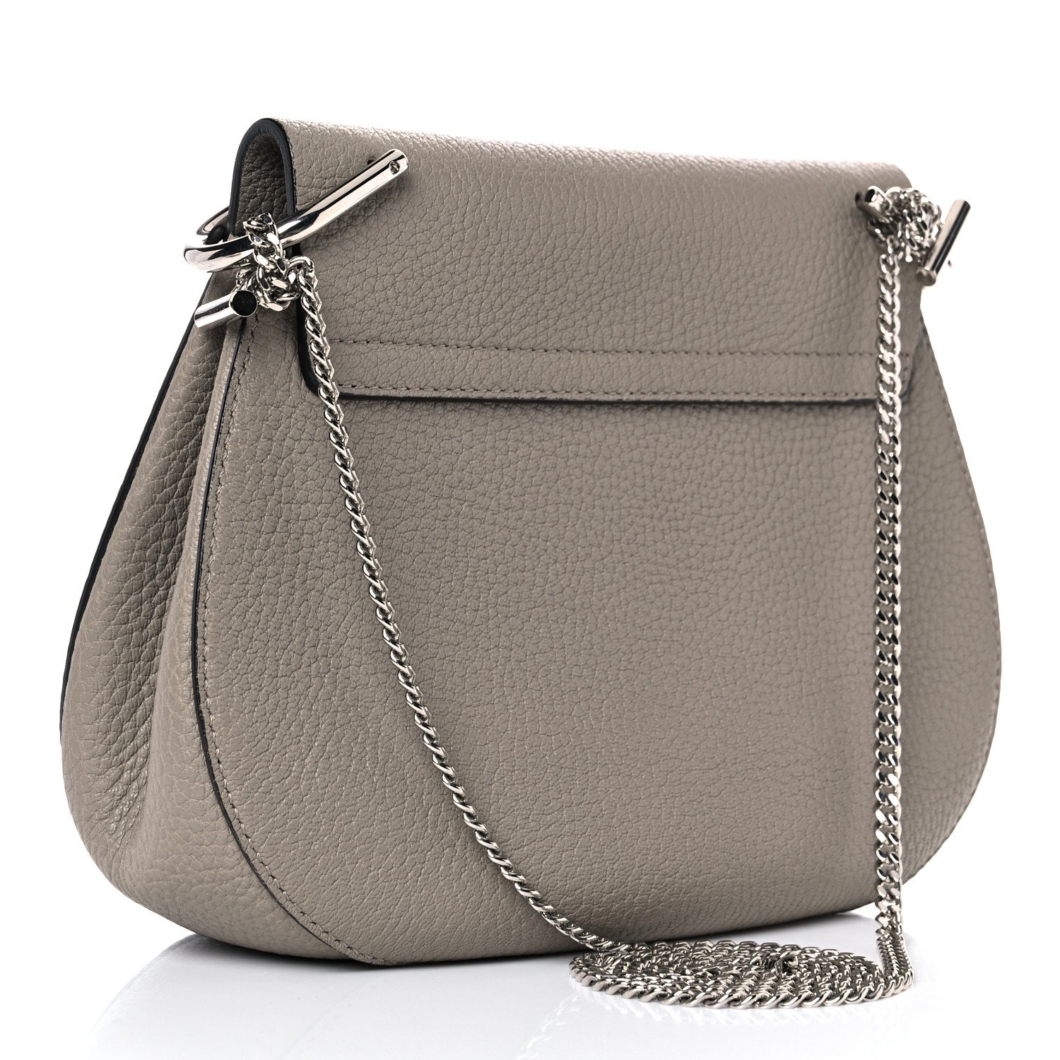 Chloe Grained Lambskin Drew Shoulder Bag Motty Grey — view 2