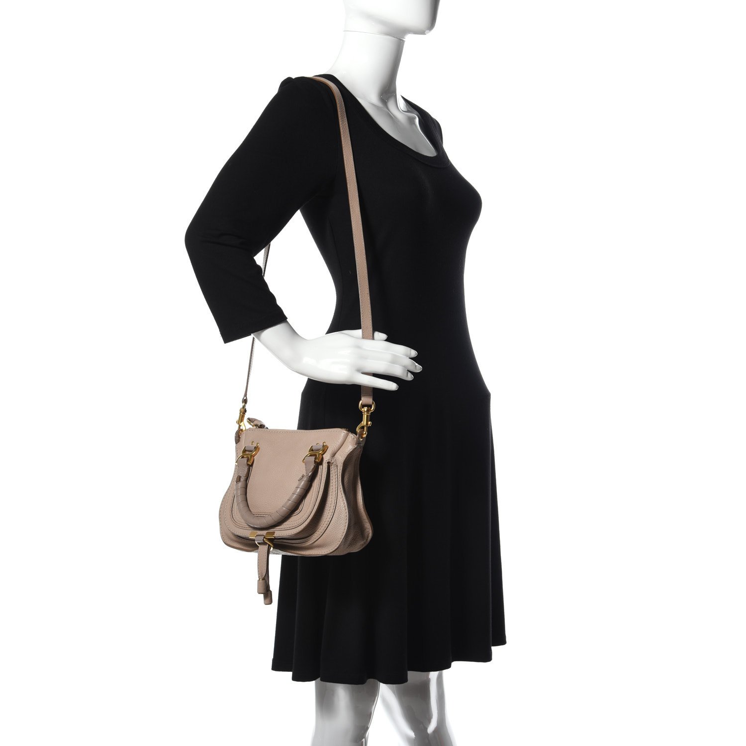 Chloe Calfskin Mini Marcie Satchel Nude — view 3