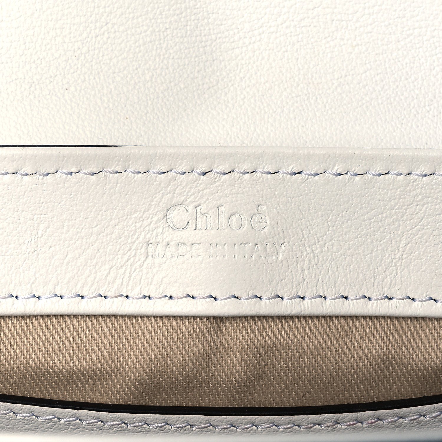 Chloe Calfskin Crocodile Embossed Mini C Double Carry Brilliant White — view 3