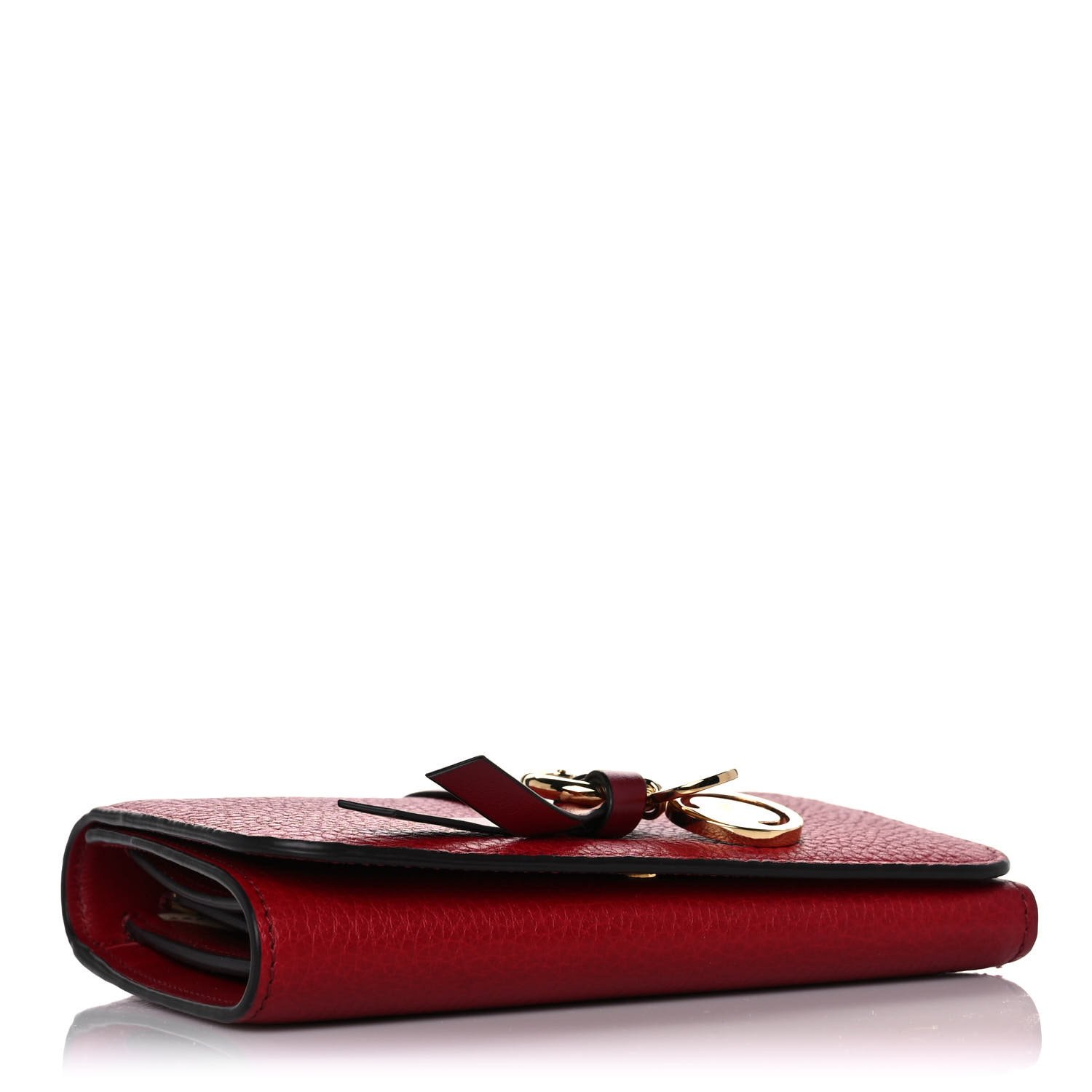Chloe Calfskin Alphabet Compact Wallet Smoked Red — view 5