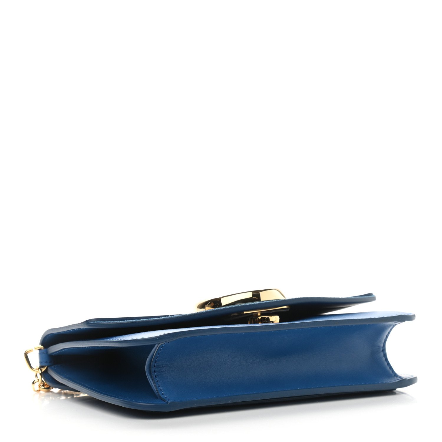 Chloe Calfskin Suede C Clutch With Chain Smoky Blue — view 2