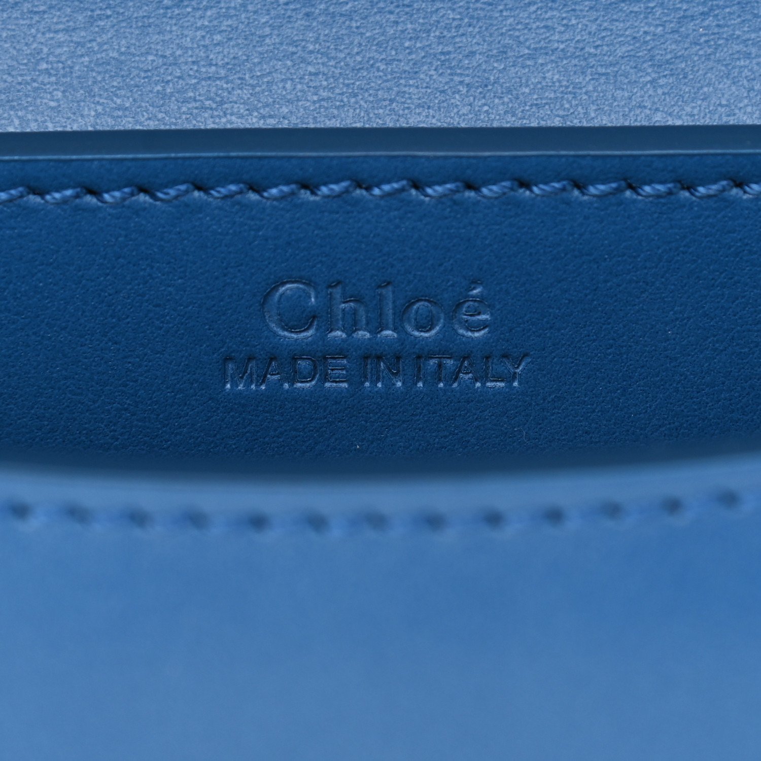 Chloe Calfskin Suede C Clutch With Chain Smoky Blue — view 4