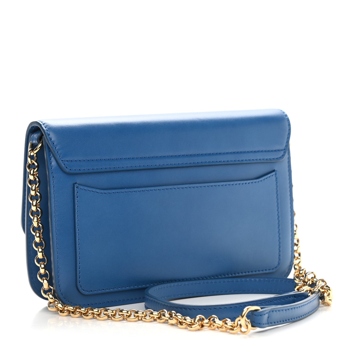 Chloe Calfskin Suede C Clutch With Chain Smoky Blue — view 5