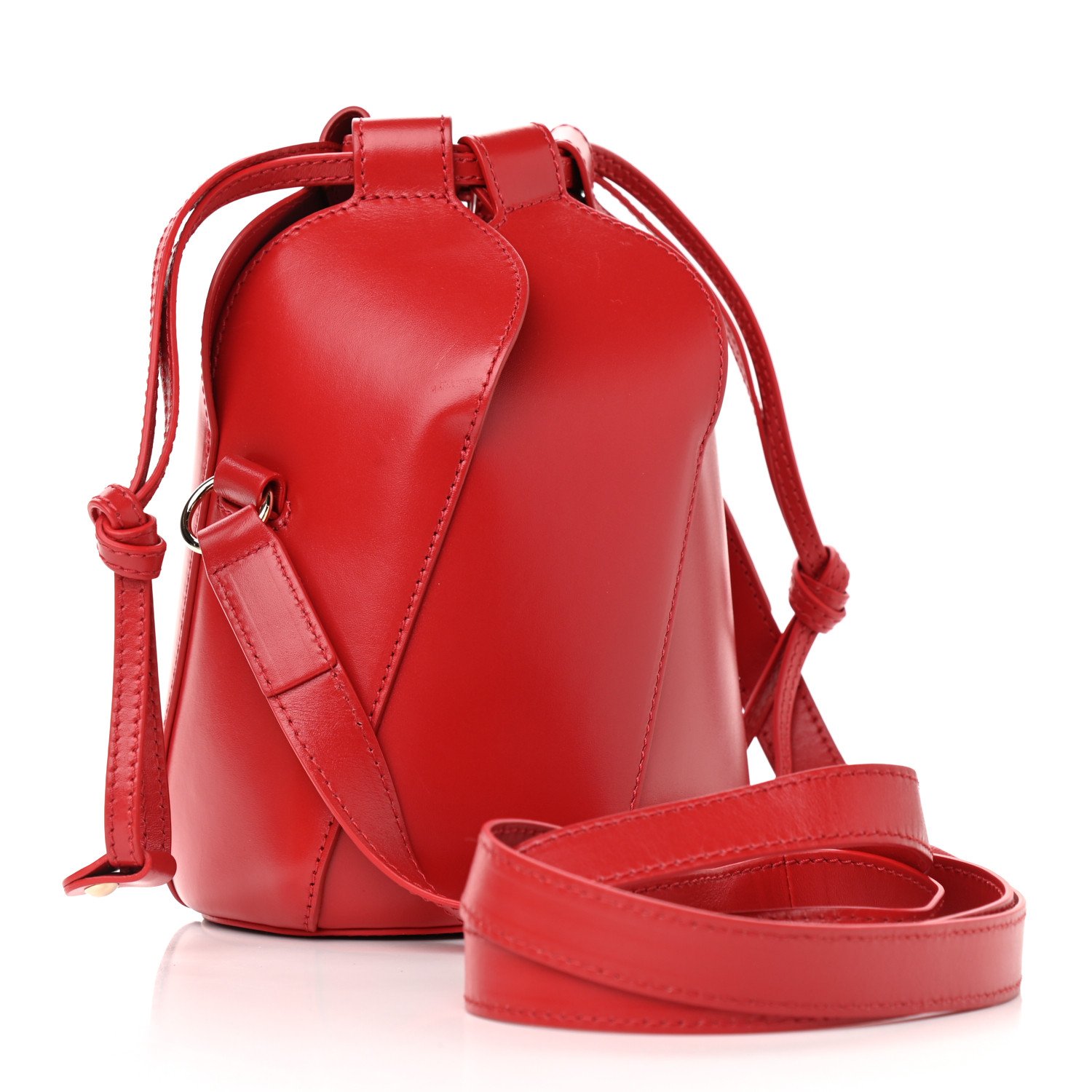 Chloe Smooth Calfskin Mini Tulip Bucket Bag Red — view 2