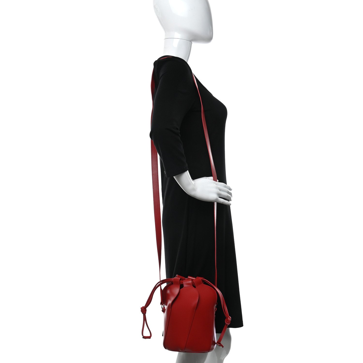 Chloe Smooth Calfskin Mini Tulip Bucket Bag Red — view 5