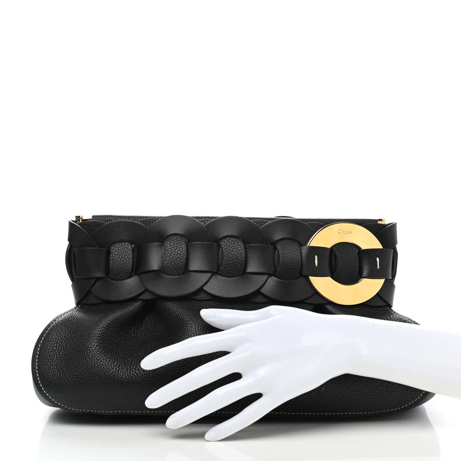 Chloe Grained Calfskin Darryl Clutch Black — view 2