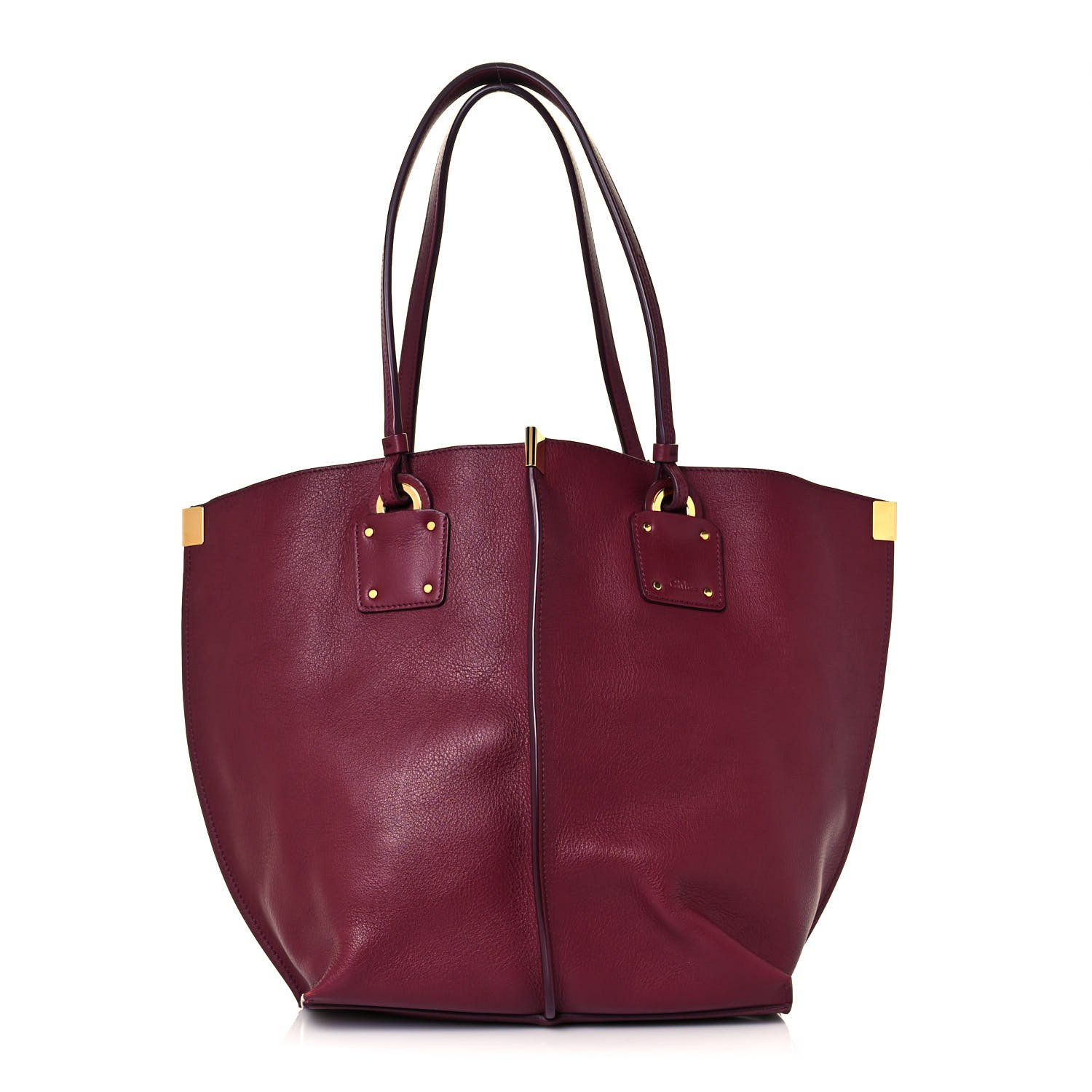 Chloe Smooth Calfskin Medium Vick Tote Burnt Mahogany — view 2
