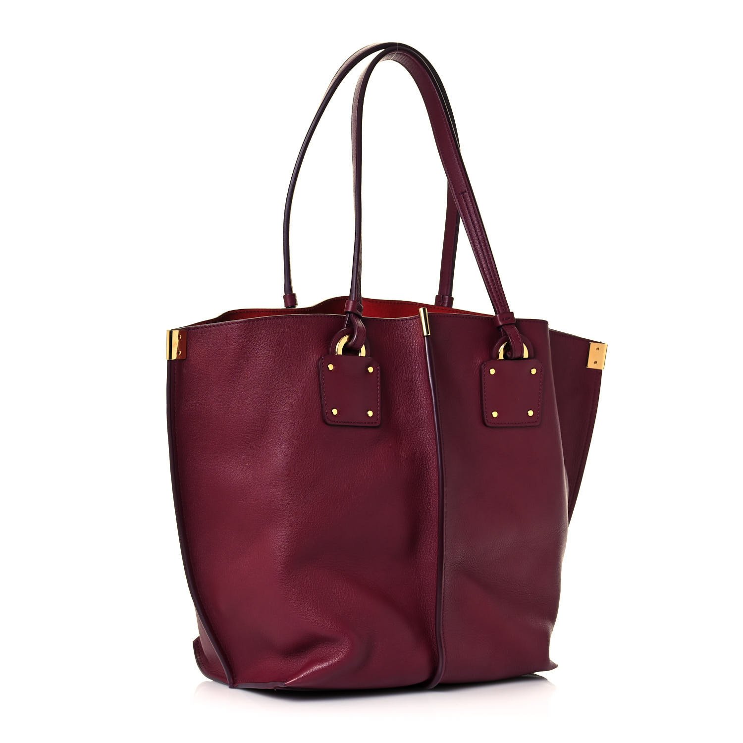 Chloe Smooth Calfskin Medium Vick Tote Burnt Mahogany — view 3