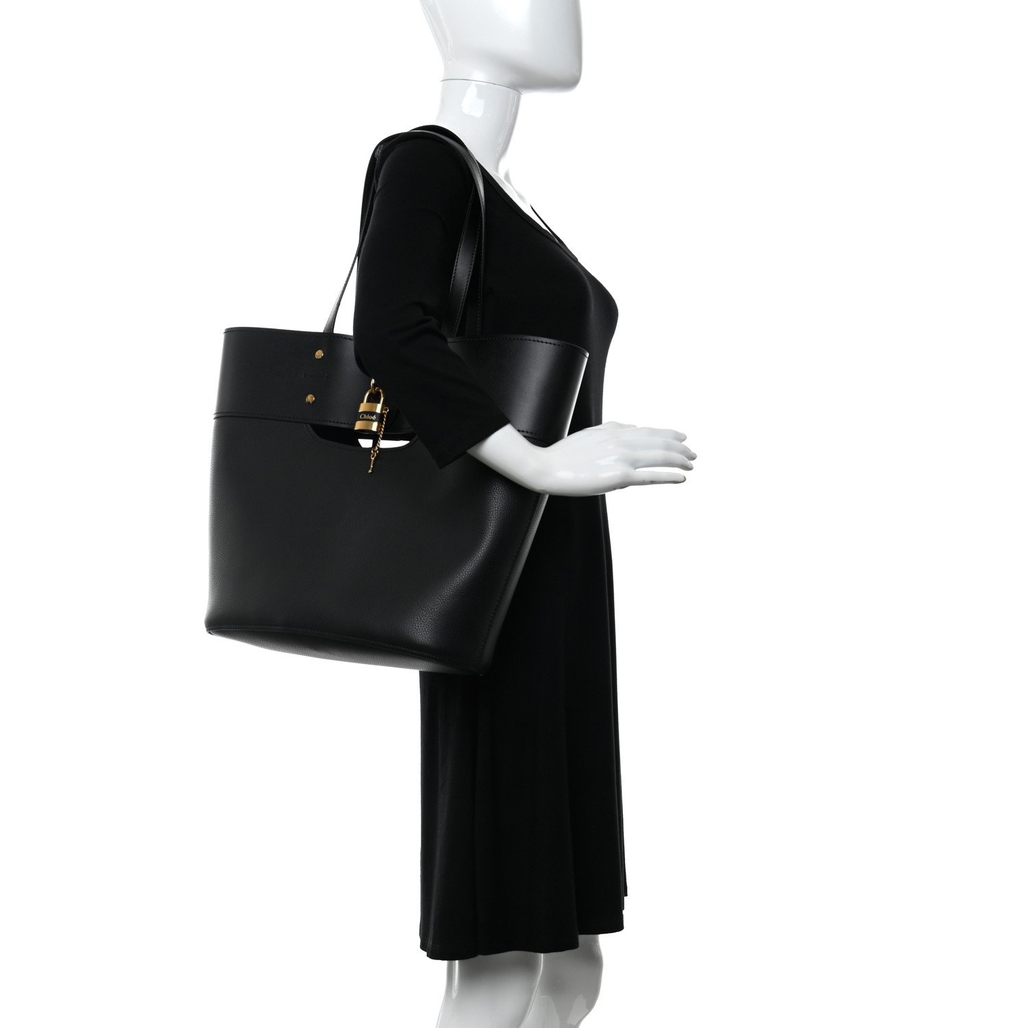 Chloe Smooth Grained Calfskin Medium Aby Tote Black — view 4