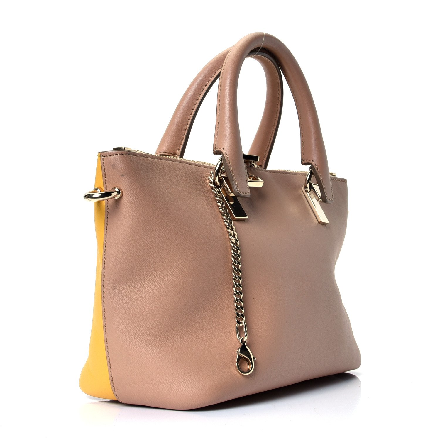 Chloe Smooth Calfskin Small Baylee Tote Desert Island Sunray — view 3