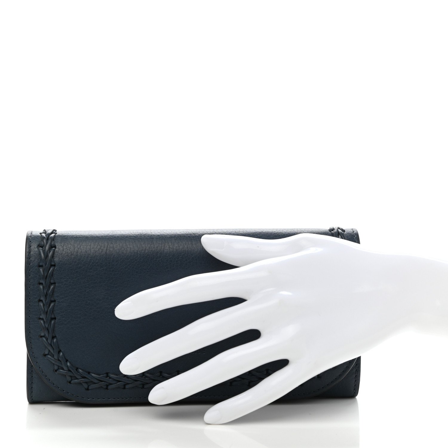 Chloe Calfskin Hudson Long Wallet Navy Blue — view 2