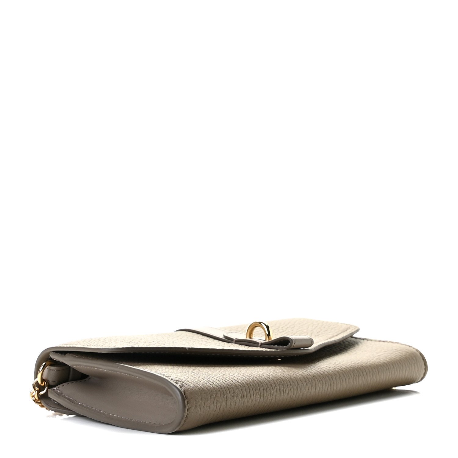 Chloe Grained Calfskin Aby Chain Wallet Motty Grey — view 2