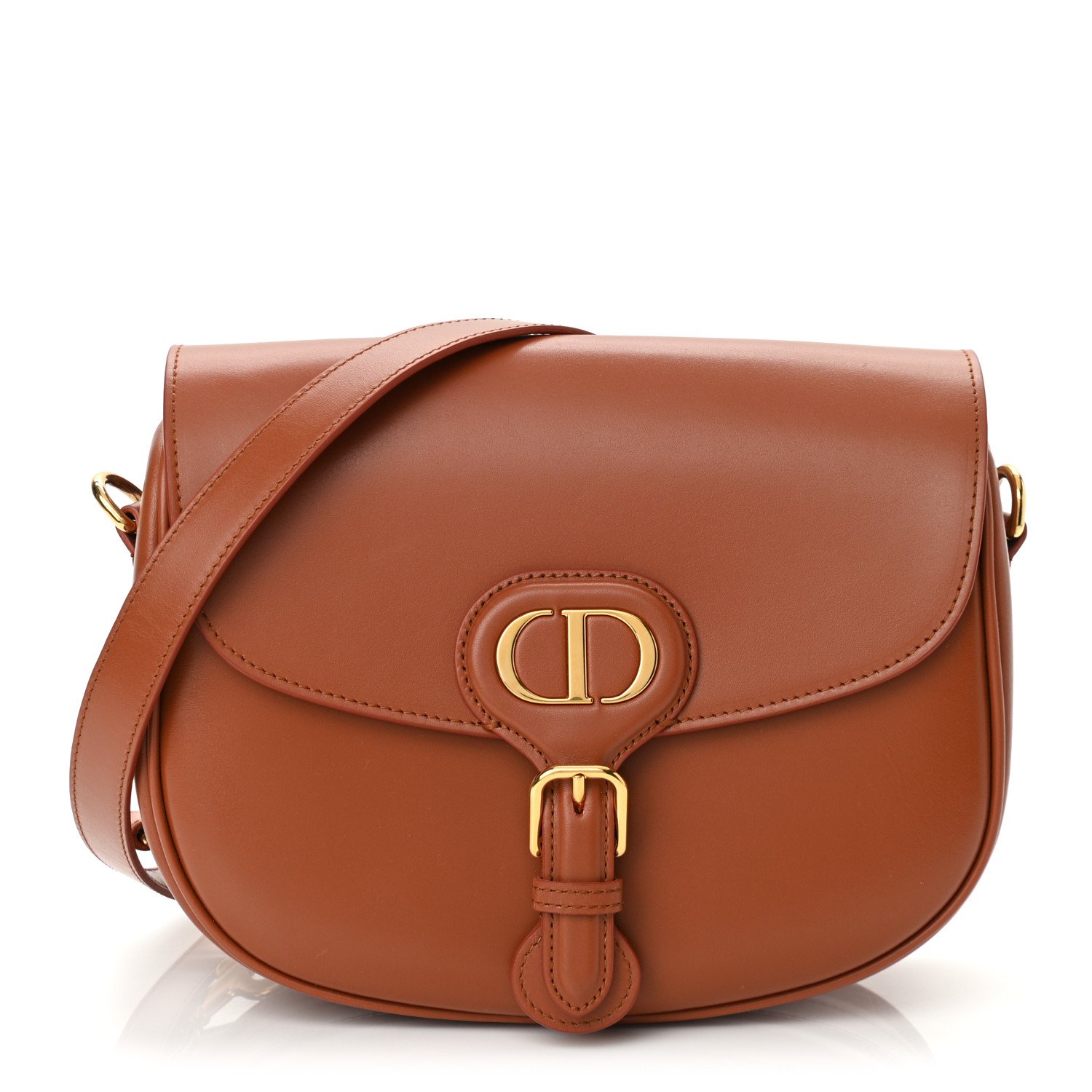 Christian Dior Box Calfskin Medium Bobby Flap Dark Tan — view 2